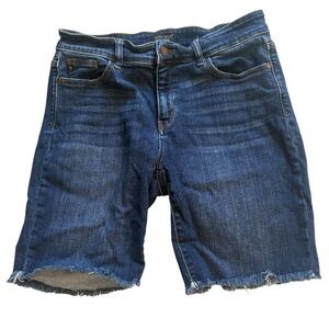 Judy Blue Cutoff Raw Frayed Hem Denim Jean Shorts XL Distressed Boho Bermuda
